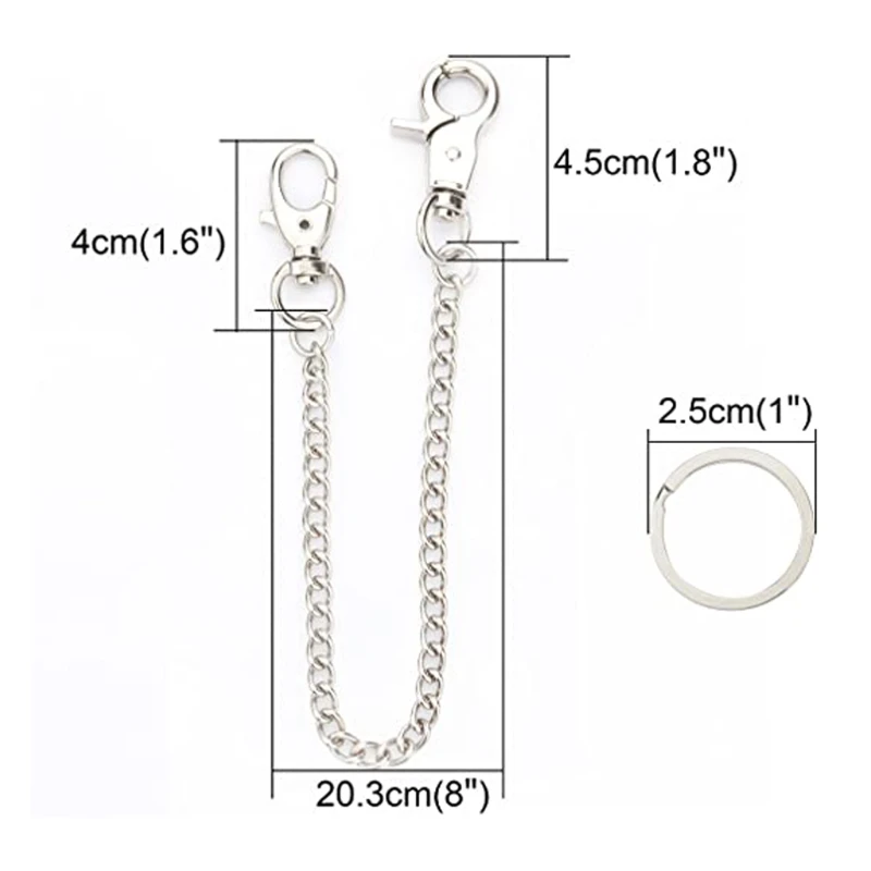 

2 Pack Heavy Duty Secure Pocket Keychain Kit with Lobster Clasp and 2 Keyrings