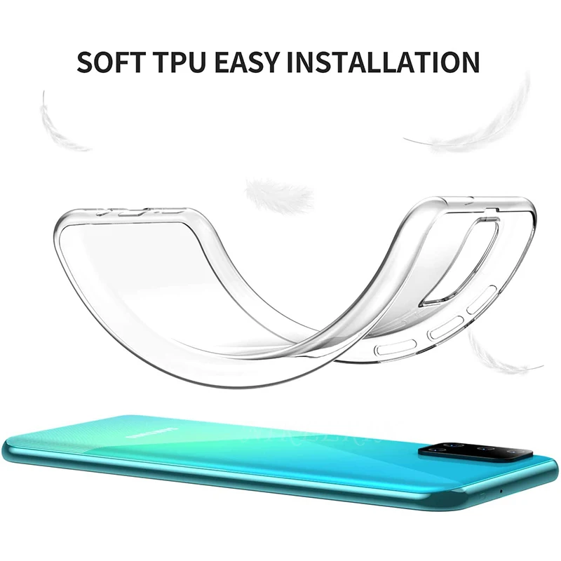 Прозрачный мягкий силиконовый чехол для Samsung A02S A12 A42 Note 20 Ultra M31S M30S M21 A31 A41 A01 A51 A71 A11