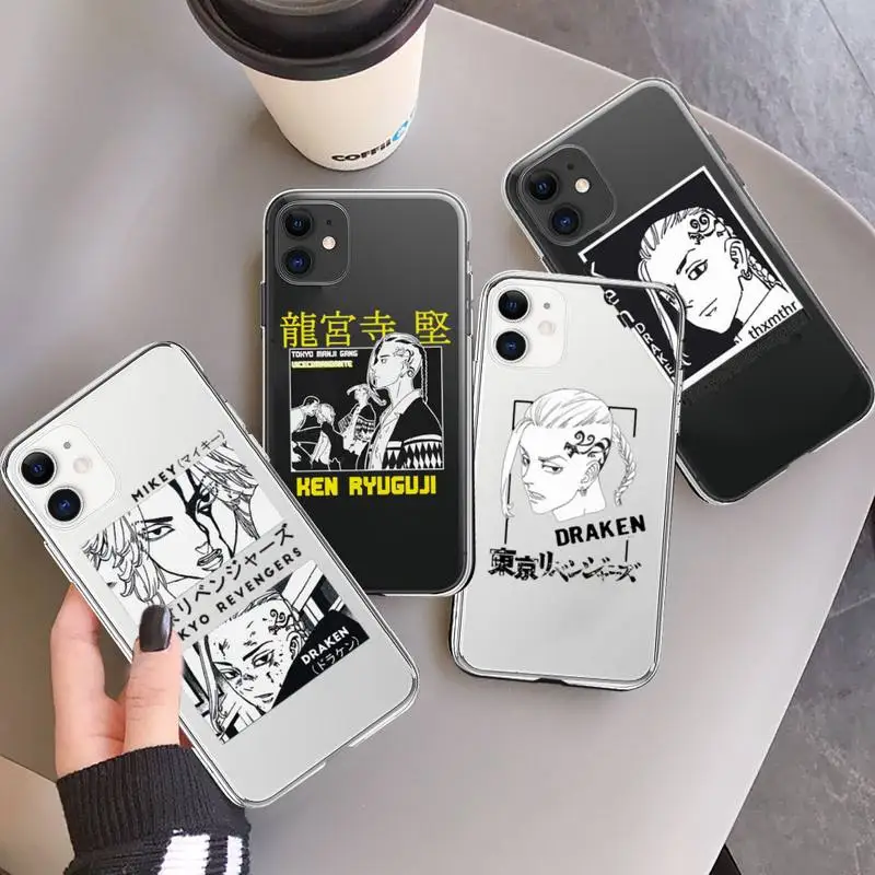 

Draken Tokyo revengers Avengers Phone Case Transparent for iPhone 7 8 11 12 13 mini pro X XS XR MAX Plus