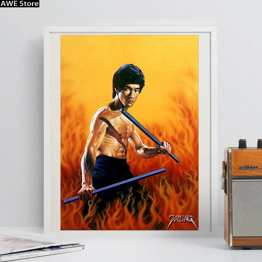 Настенная картина Брюса Ли абстрактные скандинавские постеры на холсте картины