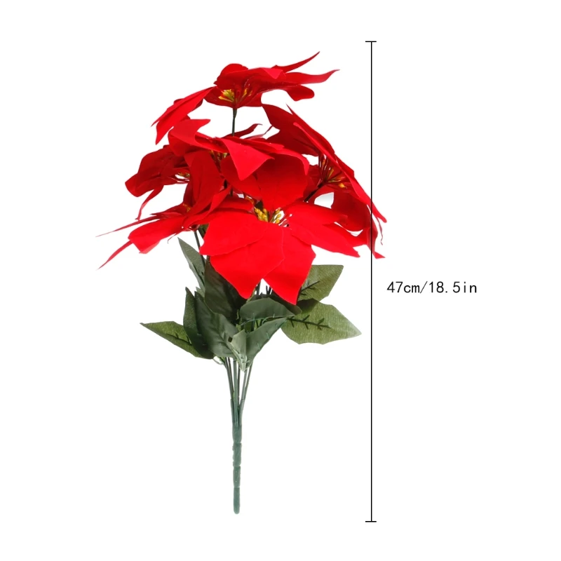Искусственный шелк Poinsettias цветы центральный Букет Рождественский Декор для дома