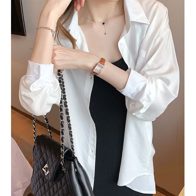 Белая рубашка Осенняя новая с длинным рукавом для малышей мальчиков Женская