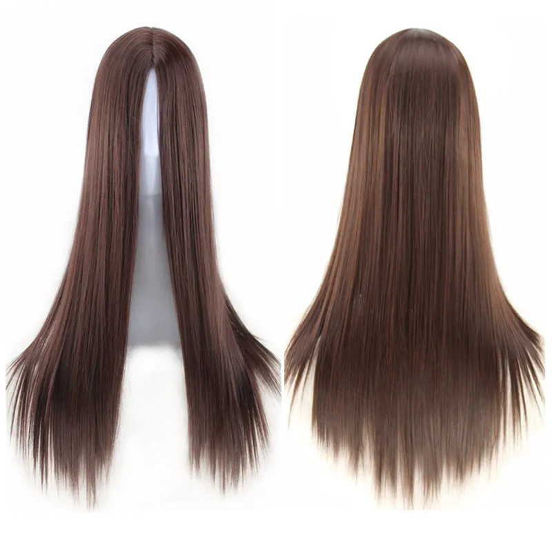 Длинный прямой черный парик, синтетические парики для женщин, натуральный парик на сетке, Термостойкое волокно, естественный парик от AliExpress WW