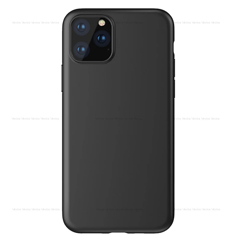Черный силиконовый чехол для iPhone 11 12 Pro Max Mini матовый мягкий из ТПУ тонкий