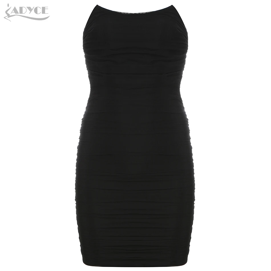 Женское облегающее платье без рукавов Adyce красное Бандажное бретелек черное