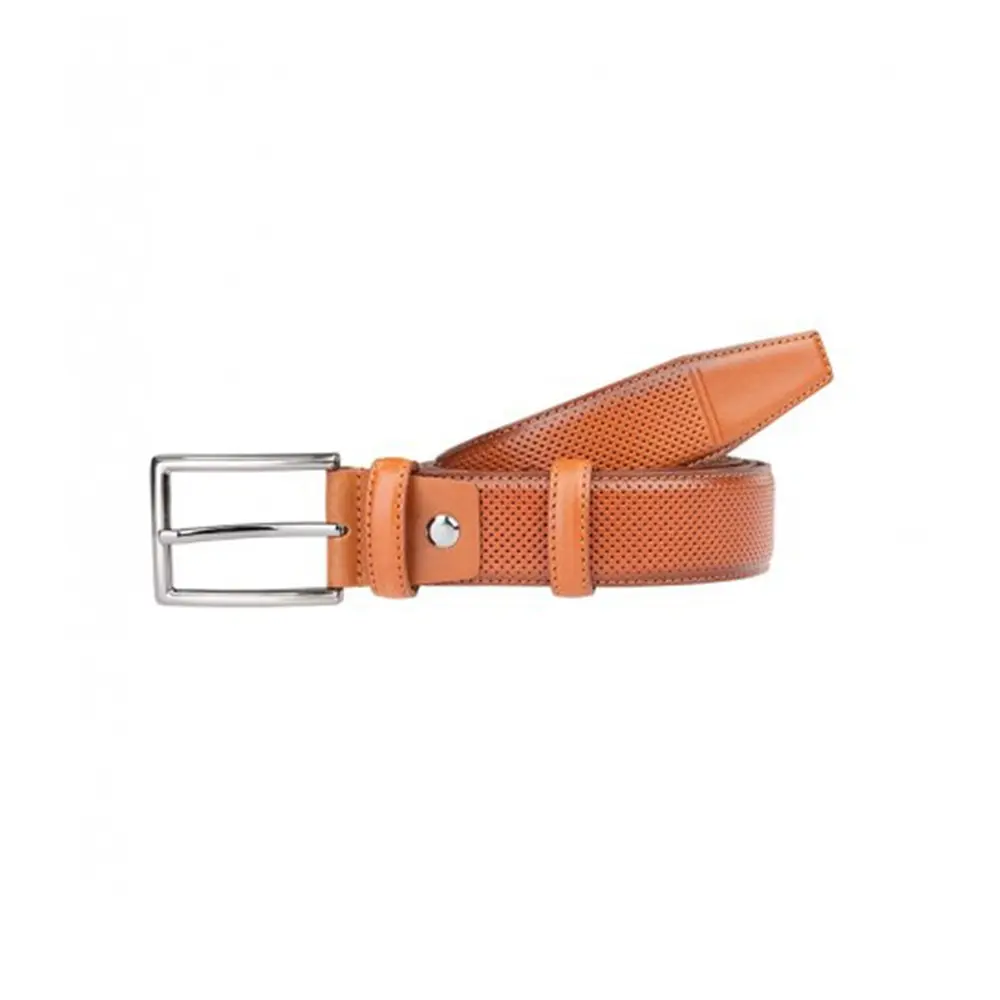 

Needle Print Genuine Leather Tan Color Belt. Turkish Quality 100% Leather.