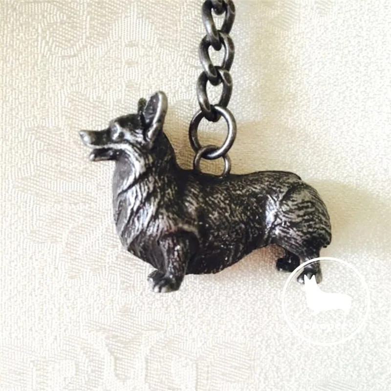 Брелок для ключей с валлийской собакой корги медный брелок животным тематикой в