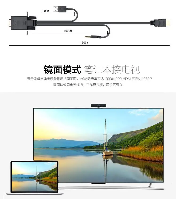 VGA к HDMI с USB мощность аудио 3 5 мм разъем 1 м конвертер кабель адаптер для ПК