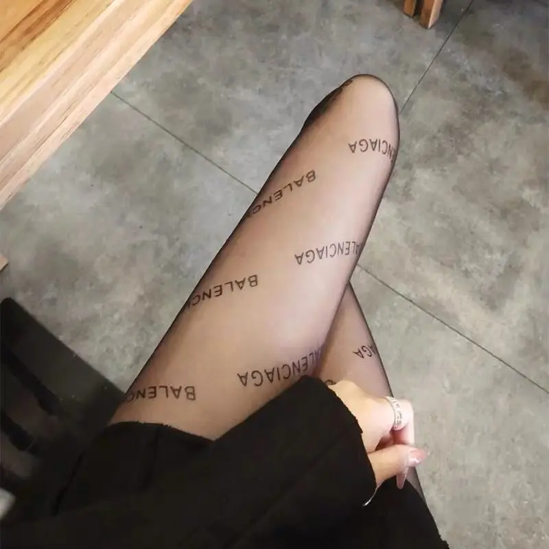 

Letter Sexy Personality One-piece Stockings Female Pattern Thin Elastic and Breathable Female One-piece Stockings Women