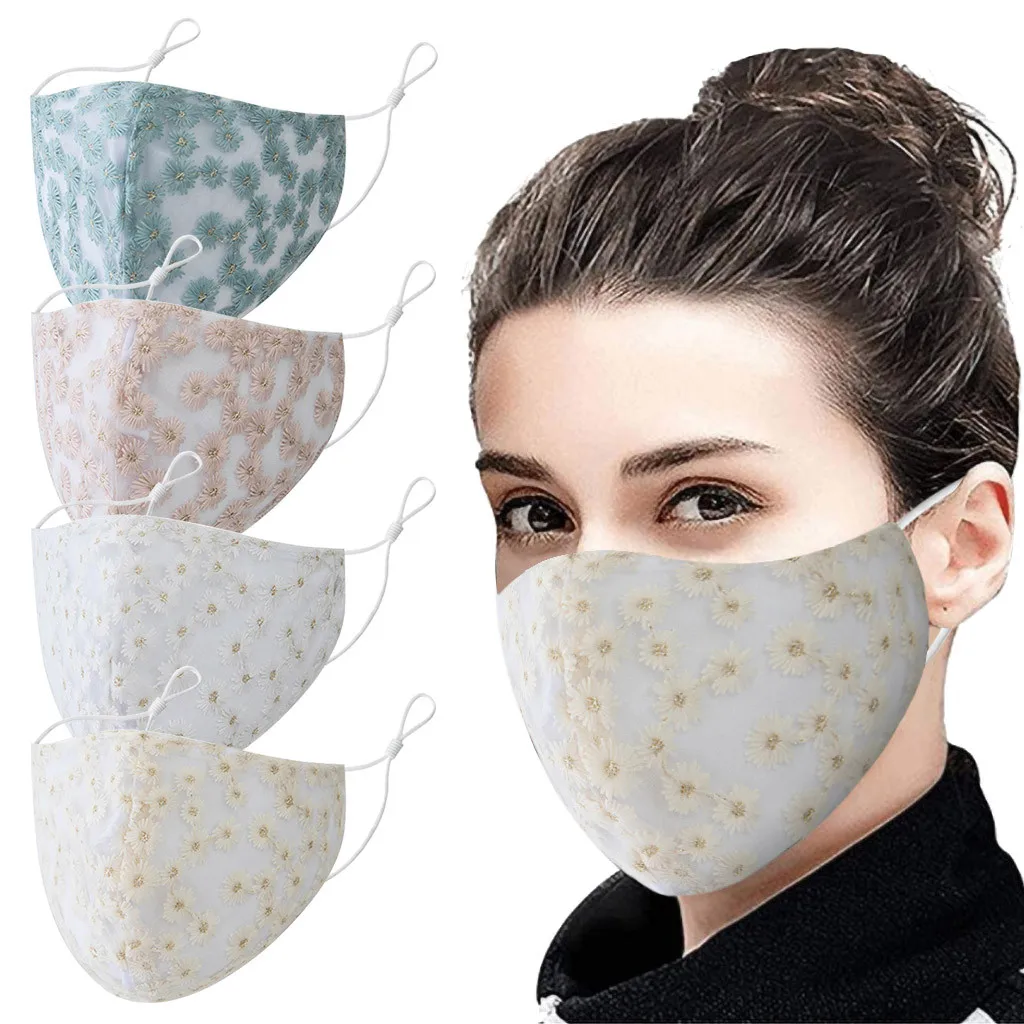 1 шт. ветрозащитная смываемая маска с принтом ромашек противоскользящая защитная