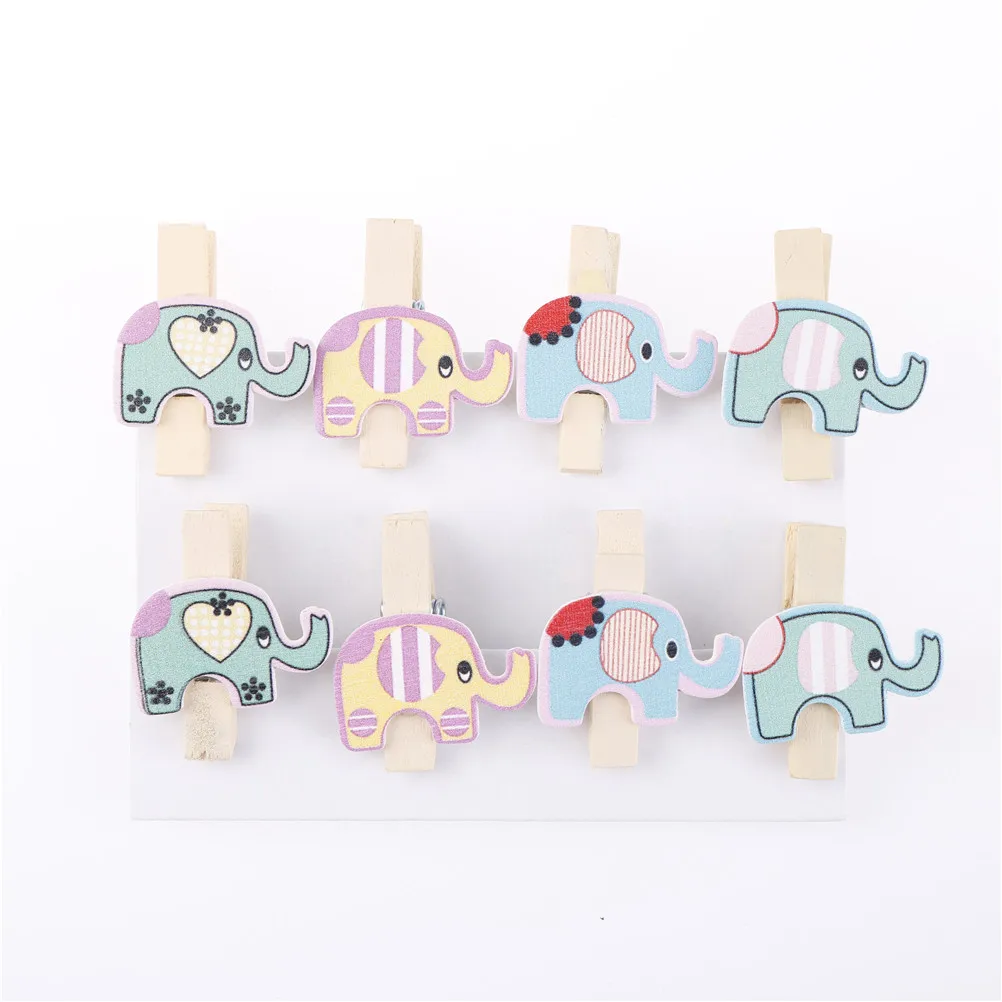 8 шт./лот DIY Фото деревянный зажим Милая Зебра утка панда слон прищепка фото