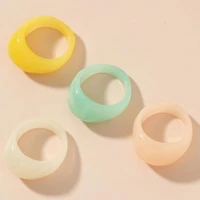 luoyiyang jewelry rings for women ins style geometric color transparent resin fashion ring womens