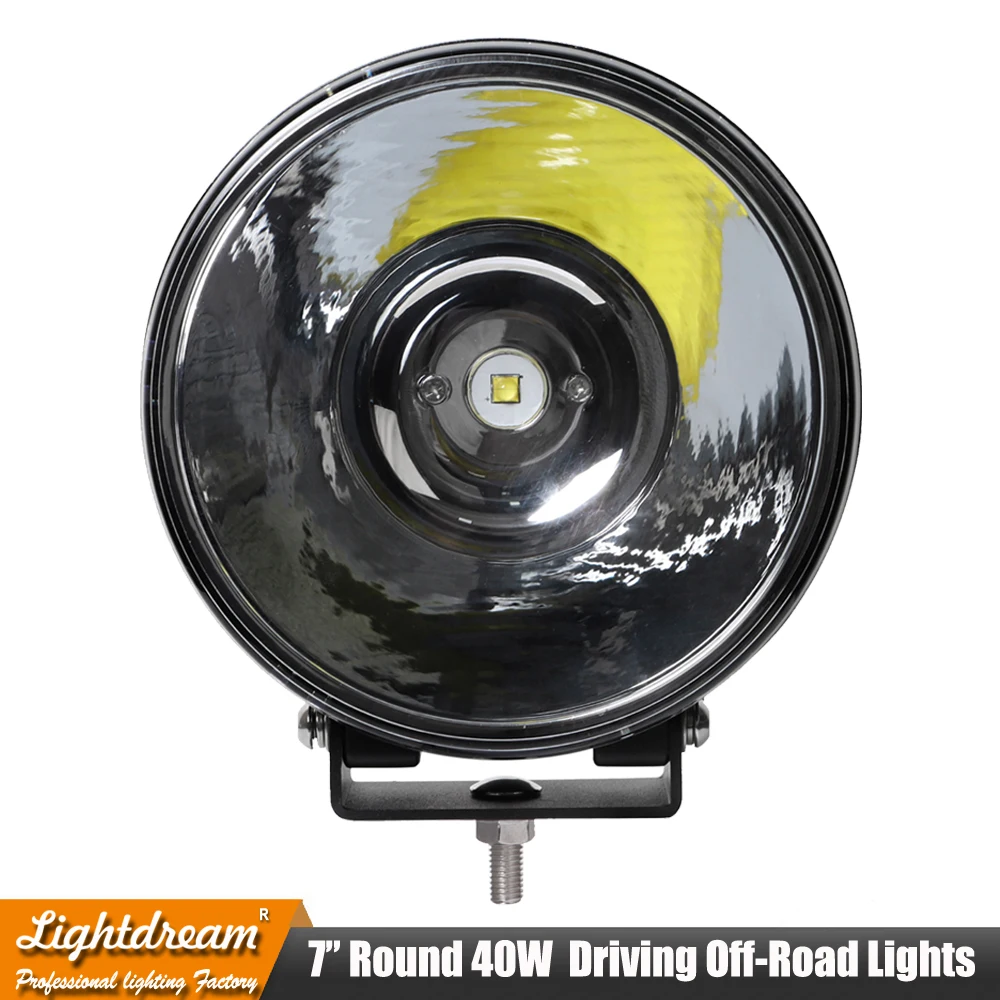 Koop 7 Inch Led Offroad Pod Lichten Bar 35W Met Montagebeugel, Zwarte Ronde Spot Bumper Rijden Lamp Koplamp Voor Offroad Auto X2pc