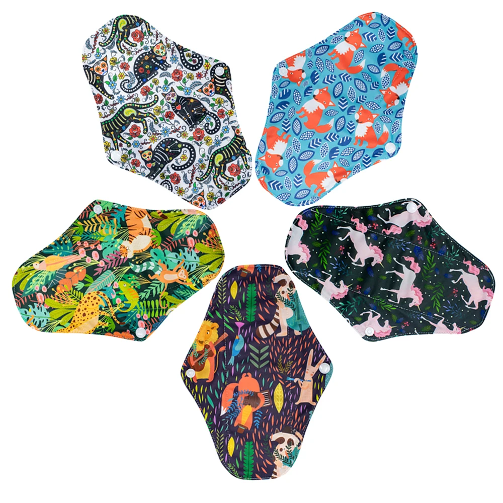 

5 Pcs Panty Liner Cloth Menstrual Pad Mama Sanitary Reusable Soft Washable Charcoal Period Napkins & Women's Health