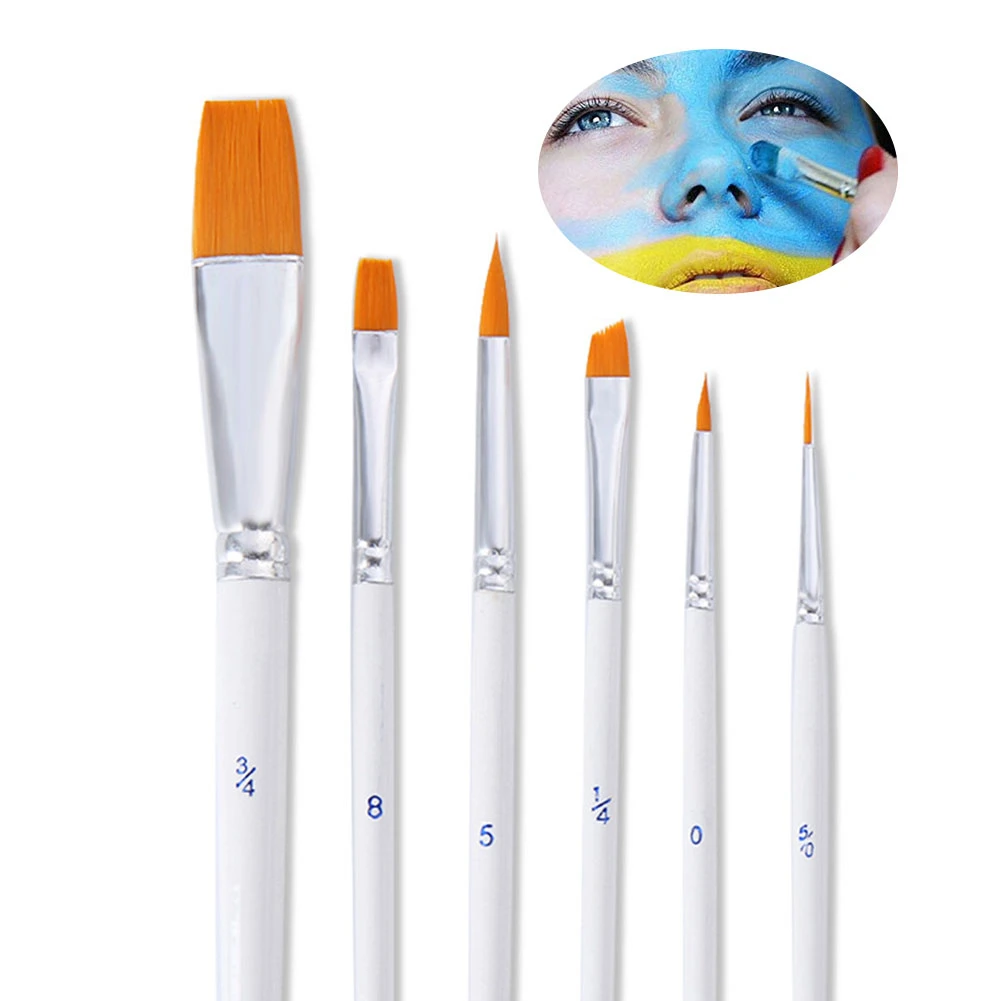 6 Нейлоновых волос многофункциональные кисти для гуаши масляной живописи жирной