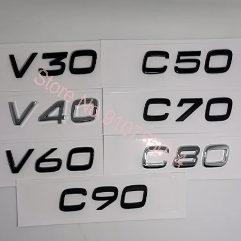 Targhetta Logo adesivo C30 C40 C50 C60 C70 C80 C90 V30 V40 V50 V60 V70 V80 V90 emblema lettere bagagliaio auto per VOLVO nero cromato