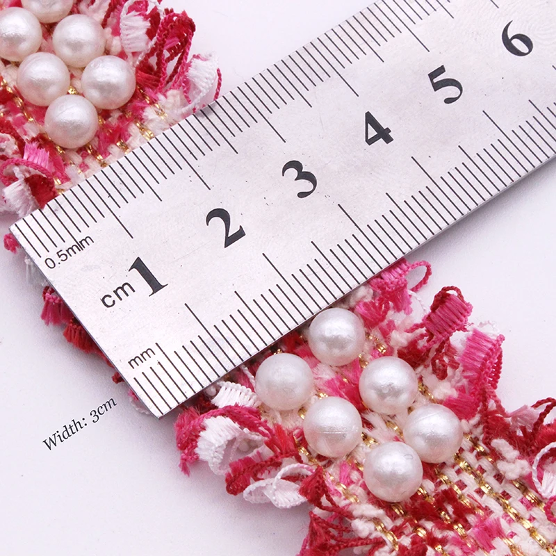 Белый жемчуг с бисером лента кисточками винтажная вышитая розовая кружевная