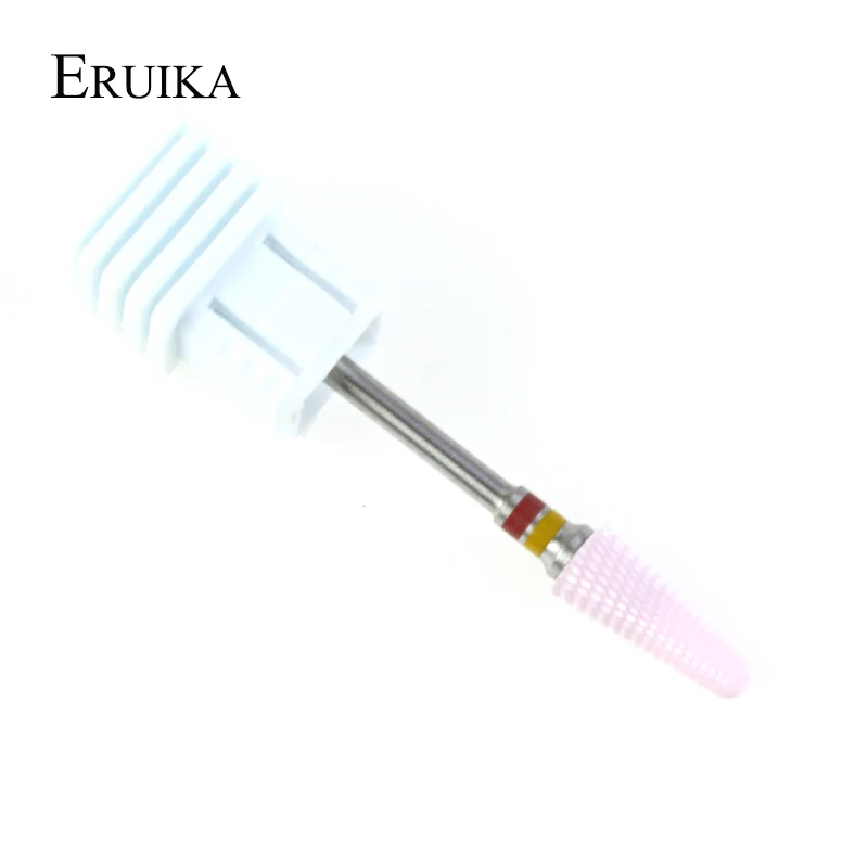 ERUIKA 1PC Pink Ceramic Bullet Style Nail Drill Bit Milling Cutter for Manicure Pedicure Apparatus Accessories Nail Art Tools images - 6