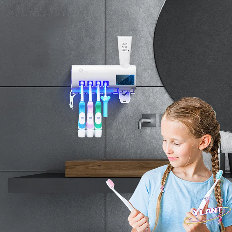 Soporte UV para cepillo de dientes, esterilizador de energ&iacute;a Solar, dispensador autom&aacute;tico de pasta de dientes, exprimidores, accesorios de ba&ntilde;o para el hogar-2