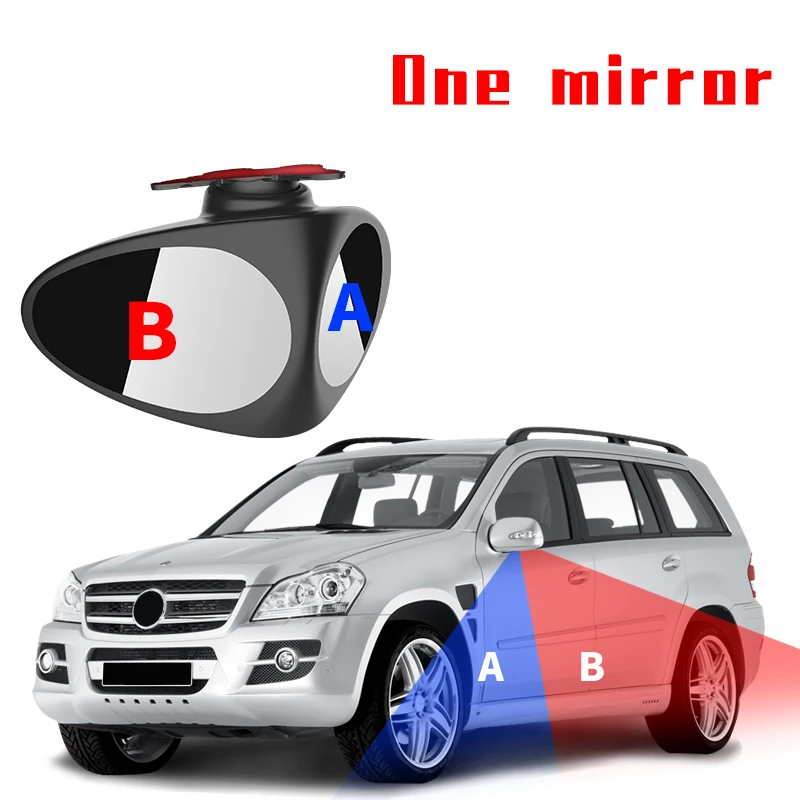 2 in 1 Car Blind Spot Mirror Wide Angle 360 Rotation Adjustable Convex Rear View front wheel mirror |