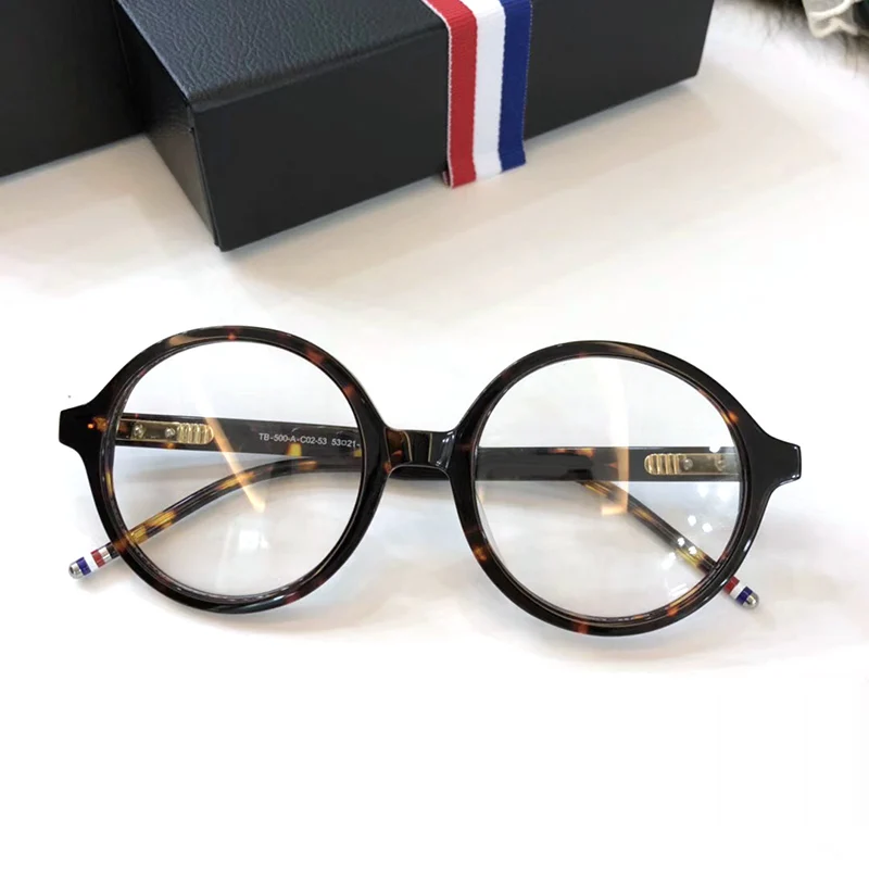 

Мужская и женская круглая оправа Thom, винтажная круглая оправа для очков для коррекции близорукости, модель TB500 в стиле ретро
