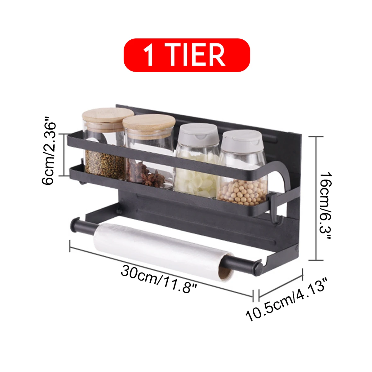 

1/2 Tier Kitchen Organizer Refrigerator Rack Side Shelf Sidewall Holder Multifunctional Household Multi-layer Fridge Storage