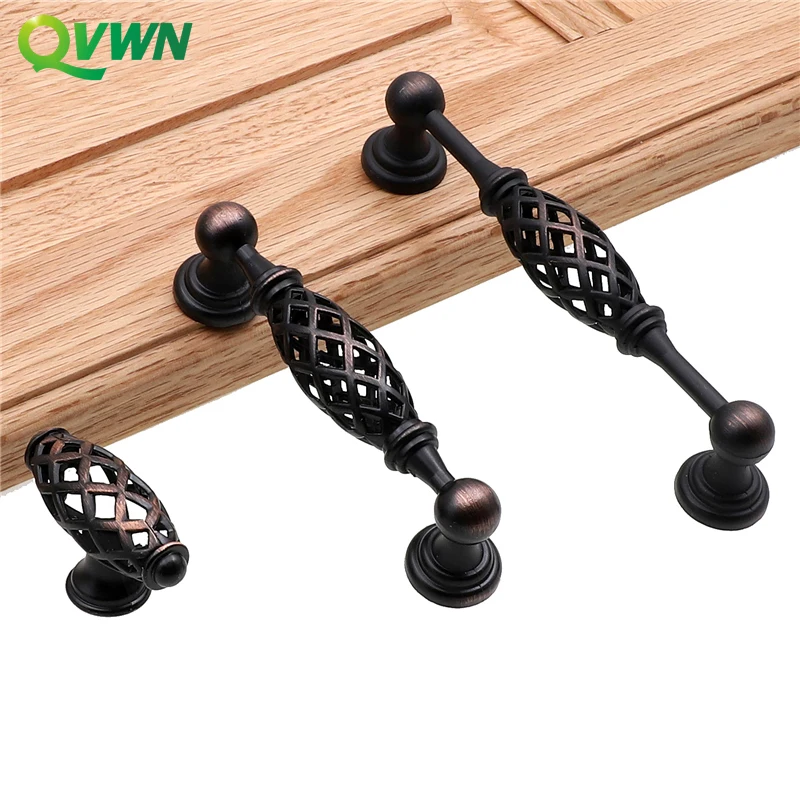 Винтажные ручки для шкафа из красного медного сплава и цинка выдвижных ящиков