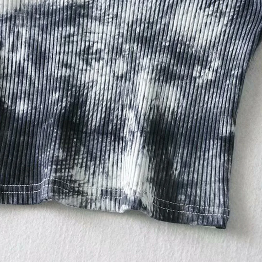 

Rosetic Gothic Punk Tie Dye Crop Tank Top 2021 Women New Fashion Causal Slim Navel Tops Female Summer Highstreet Harajuku Chic