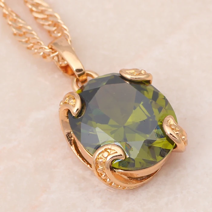 Прекрасный подарок вечерние Ювелирные наборы из зеленого золота с цирконием и