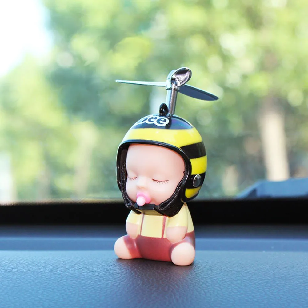 

Car Toy Duck Pacifier Baby Doll Cute Kids With Helmet + Safe Helmet Cap for Car Dashboard Review Mirror Accessories Fun Decor