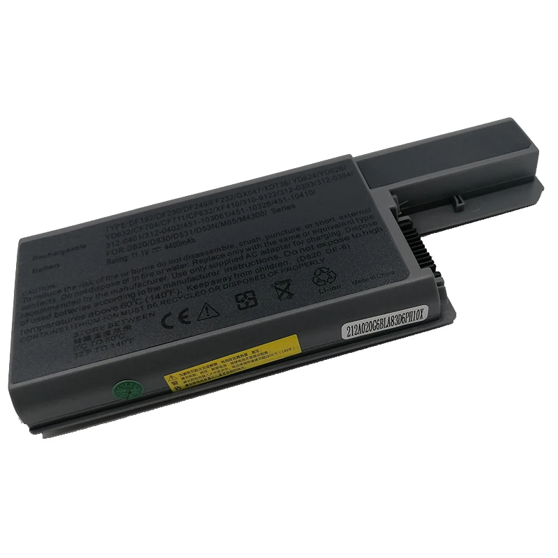 

4400mAh Laptop Battery For Dell D820 D830 DF192 DF230 DF249 D531 312-0402 312-0538 451-10308 451-10309 CF623 CF704 CF711 GX047