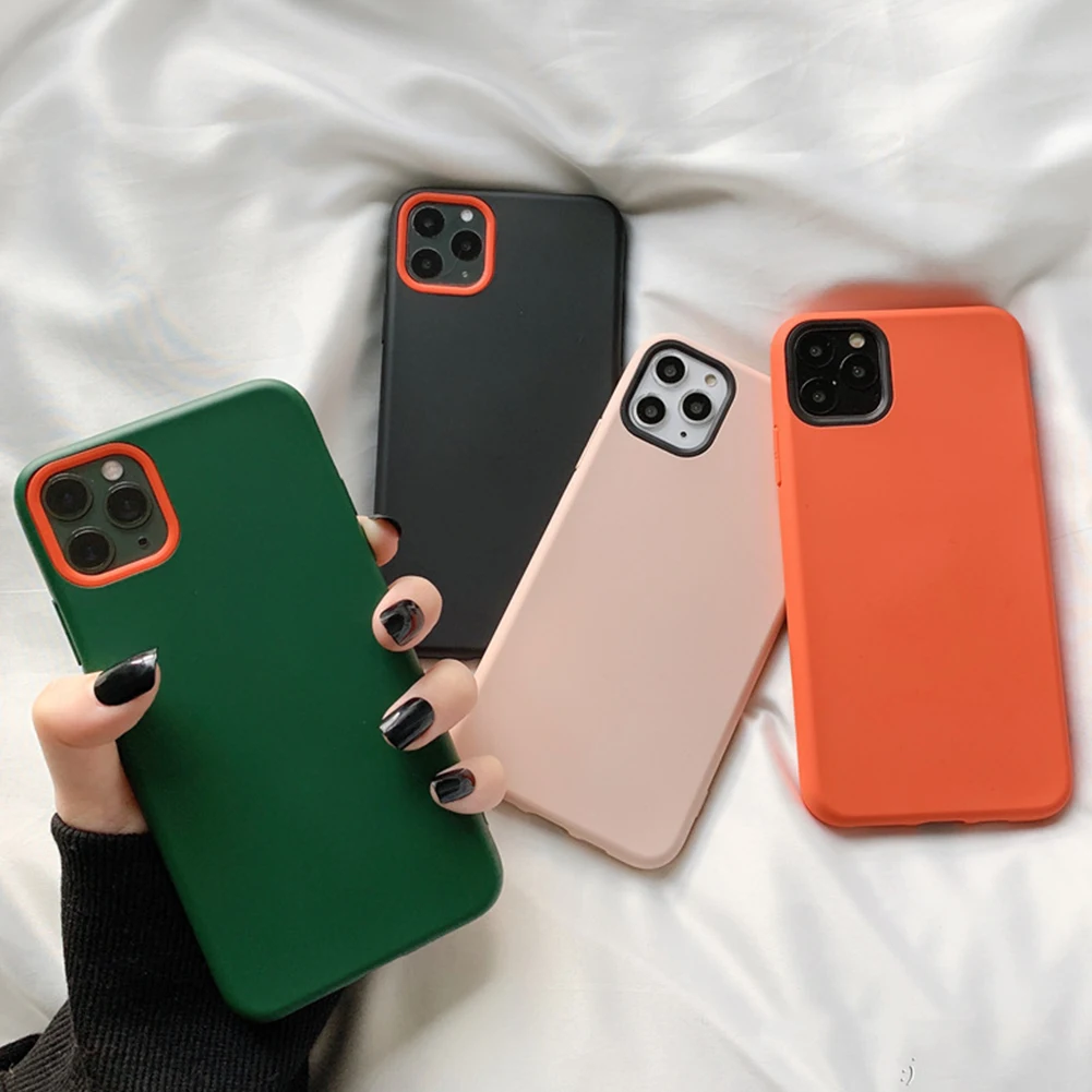 Жидкий силиконовый чехол для iPhone 11 Pro MAX X XR XS карамельный цвет тонкий мягкий