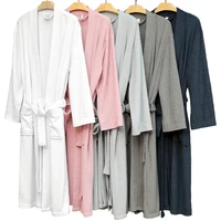 womens cotton terry cloth kimono bathrobe soft knit spa robes house sleepwear ladies loungewear spring summer pajamas night gown