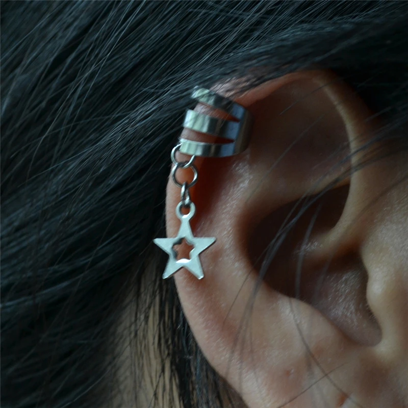 2 шт. клипсы на ухо серьги для женщин и мужчин Манжеты Поддельные Нержавеющая