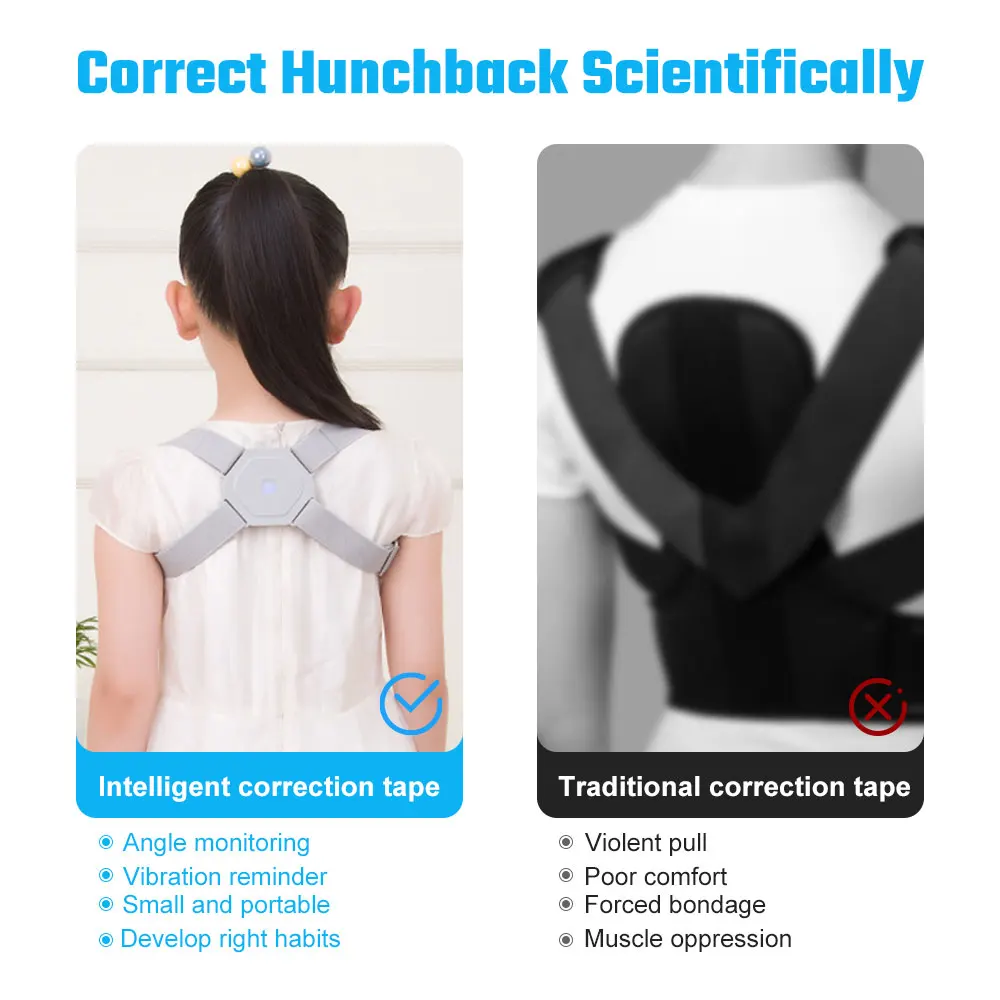 Smart Posture Corrector With Intelligent Sensor Vibration Back Straightener for Adults & Kids Support | Красота и здоровье