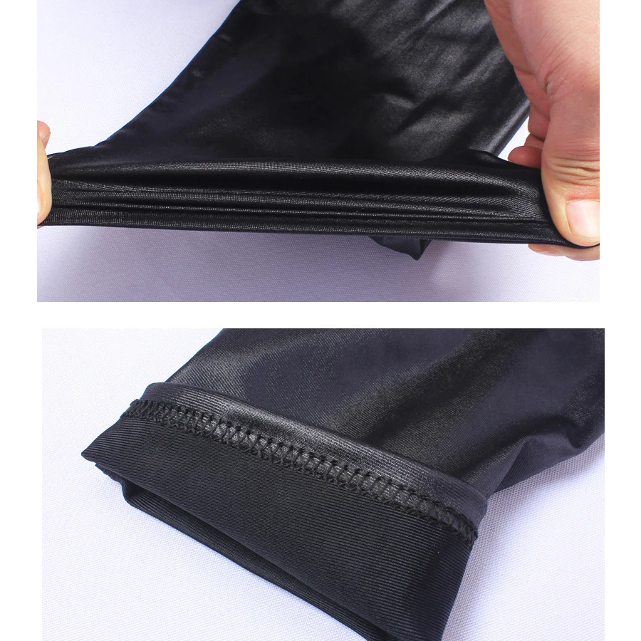 

Plus Size XL-7XL Faux Leather Thin Leggings Women High Waist Faux Leather Trousers AM1179