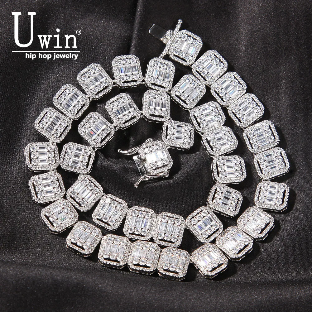 Цепочка-чокер Uwin 13 мм украшение в стиле хип-хоп с выложенным розовым квадратным