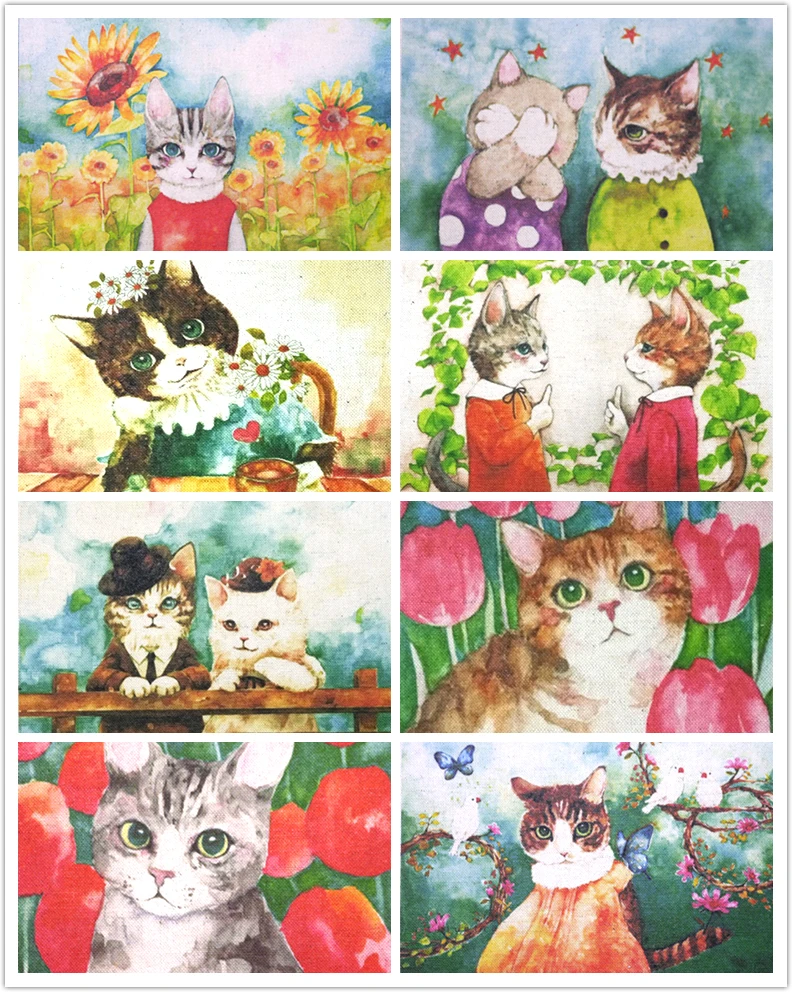 8 шт./комплект, одеяло из хлопка и льна, 11 х15 см