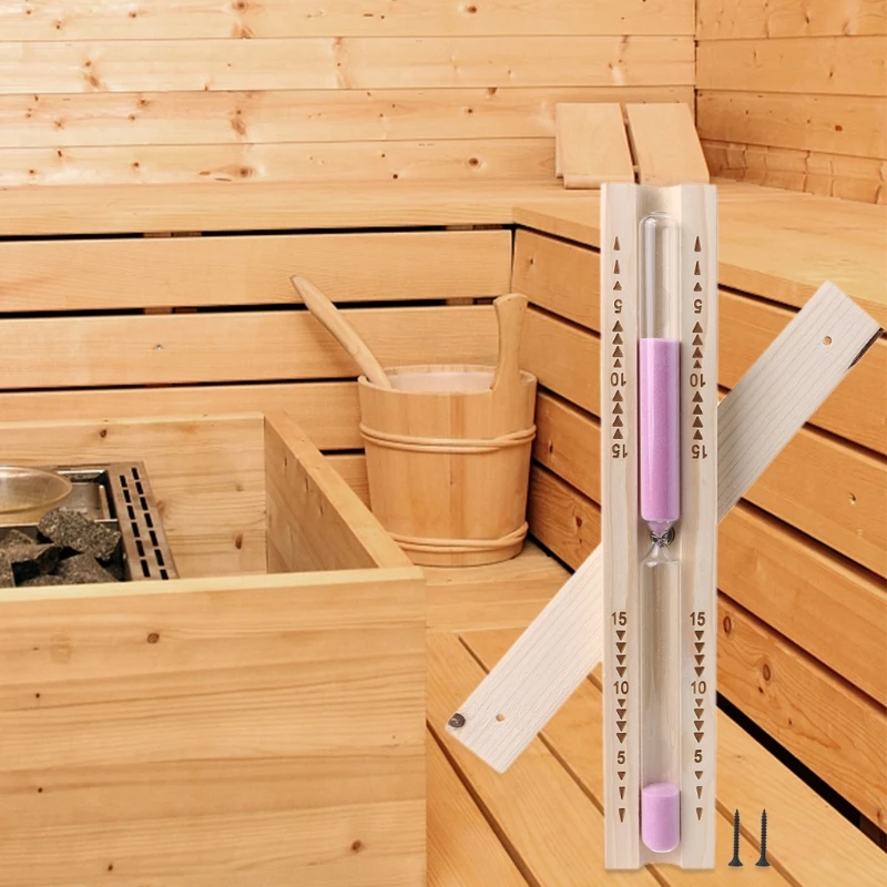 

Deluxe Cedar Wall-Mounted Rotating Sauna Sand Timer- 15 Minutes- Sand Color ( Pink)
