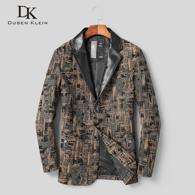 Мужская повседневная куртка из натуральной овечьей кожи Короткая желтая с