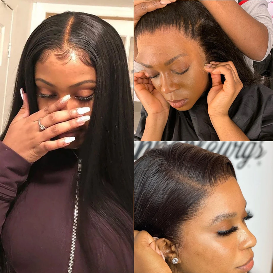 Hd Full Lace Frontal Bob Wigs 30 40 Inch Brazilian Hair Pre Plucked For Black Women  