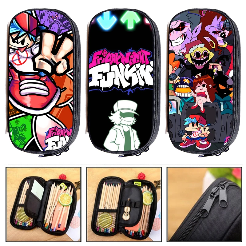 

Trendy Friday Night Funkin Cosmetic Cases Anime 3D Fnf Game Pencil Case Cartoon Stationery Makeup Zipper Storage School Supplies