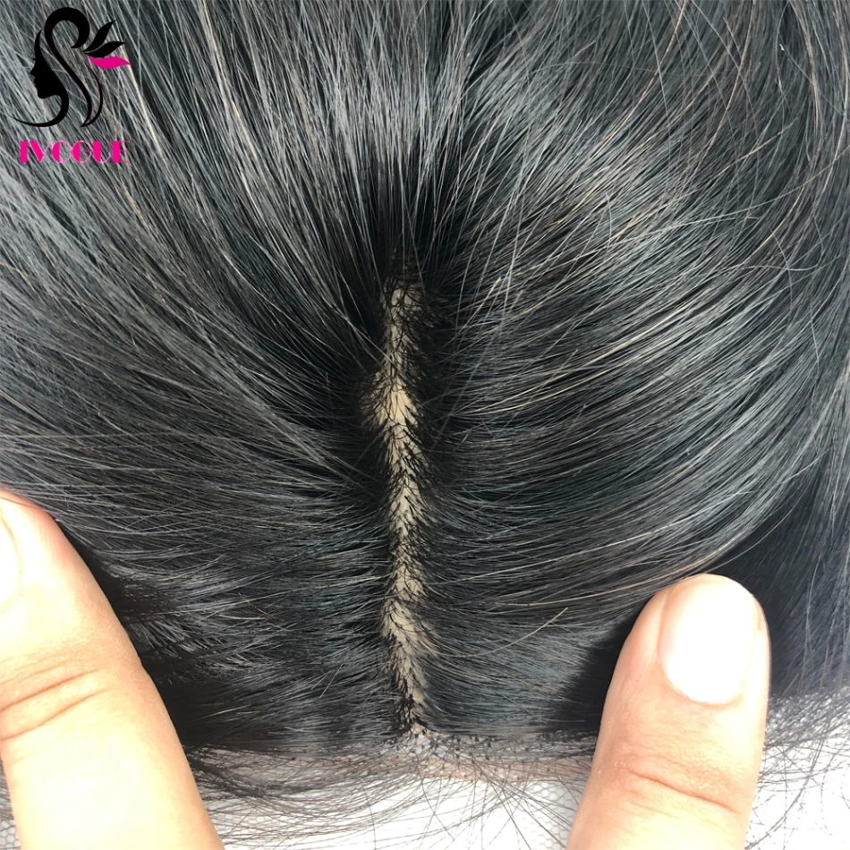 

5*5 Kinky Curly Silk Base Lace Closure Human Hair Fake Scalp Silk Top Closure Remy Hair Extensions with Baby Hair Natural Black