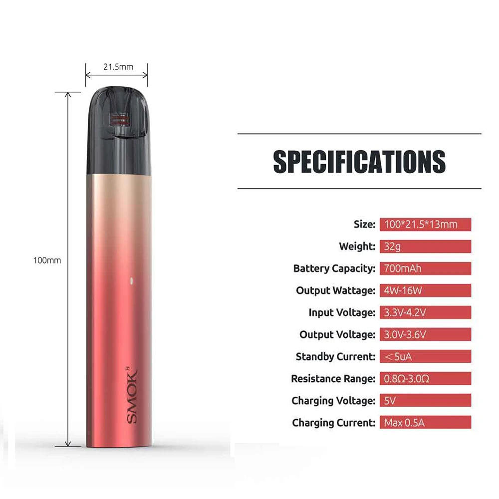 NEW! Original SMOK SOLUS Pod Kit Vaping Electronic E Cigarette Vape with 700mAh Battery Solus Cartridges Coils VS NOVO 4 Nord |