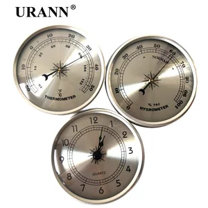 1pcs URANN 90mm Thermometer Moisture Meter Clock Hygrometer for Forecasting Air Weather Station Test Home Deciration Tools