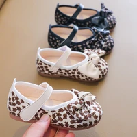 2021 children princess shoes floral baby shallow mouth leather chic fabric girls autumn single shoes bow knot cute sweet flats