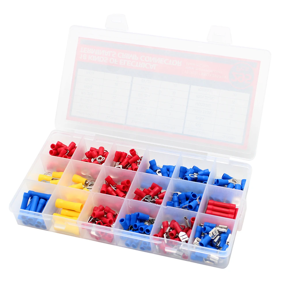 295 шт./кор. 18 типов изолированных клемм Электрический обжимной соединитель Лопата