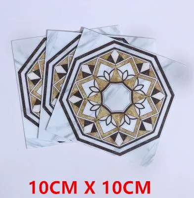 10CM X 10CM 20 шт., европейская самоклеящаяся напольная мозаичная плитка, стикер s, водонепроницаемая Керамическая Настенная Наклейка, обои для домашнего декора, строительный инструмент - Цвет: 10CM X 10CM