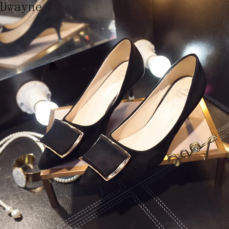 Женские туфли с острым носком лодочки на высоком каблуке 6 см корейский стиль