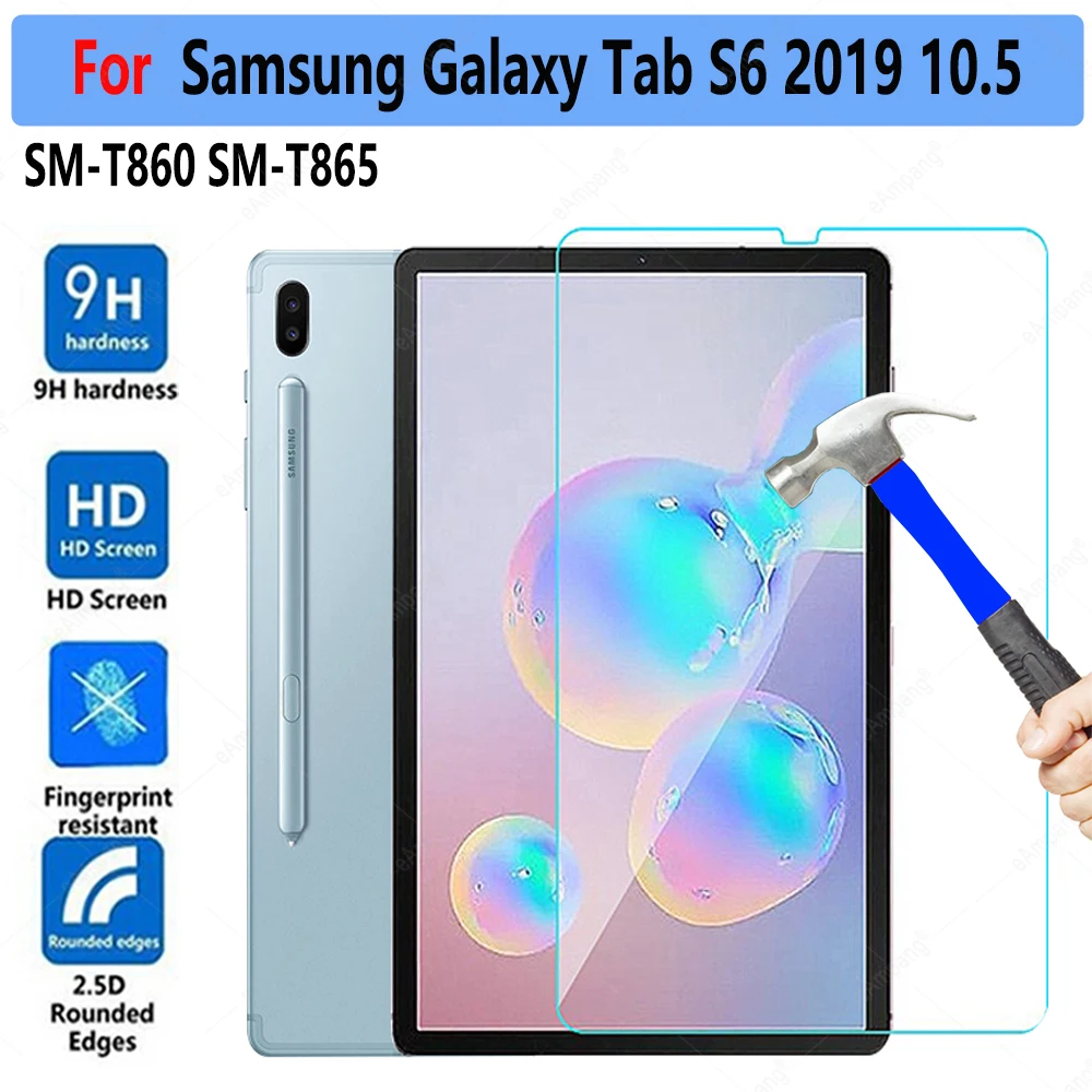 

Tempered Glass for Samsung Galaxy Tab S6 2019 10.5 SM-T860 SM-T865 T860 T865 Screeen Protector 0.3mm 9H HD Tablet Film